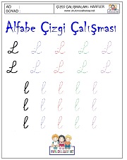 m harfi çizgi çalışması